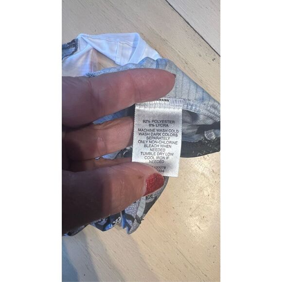 Lucky In Love Gray Log Mesh Top Tank Top Tie Back SZ L (12) - Picture 10 of 10